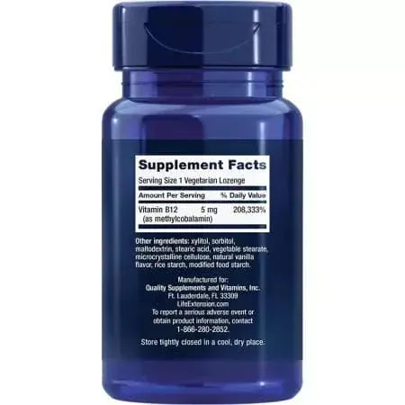 Extensión de la vida Vitamina B12 metilcobalamina 60 pastillas vegetarianas