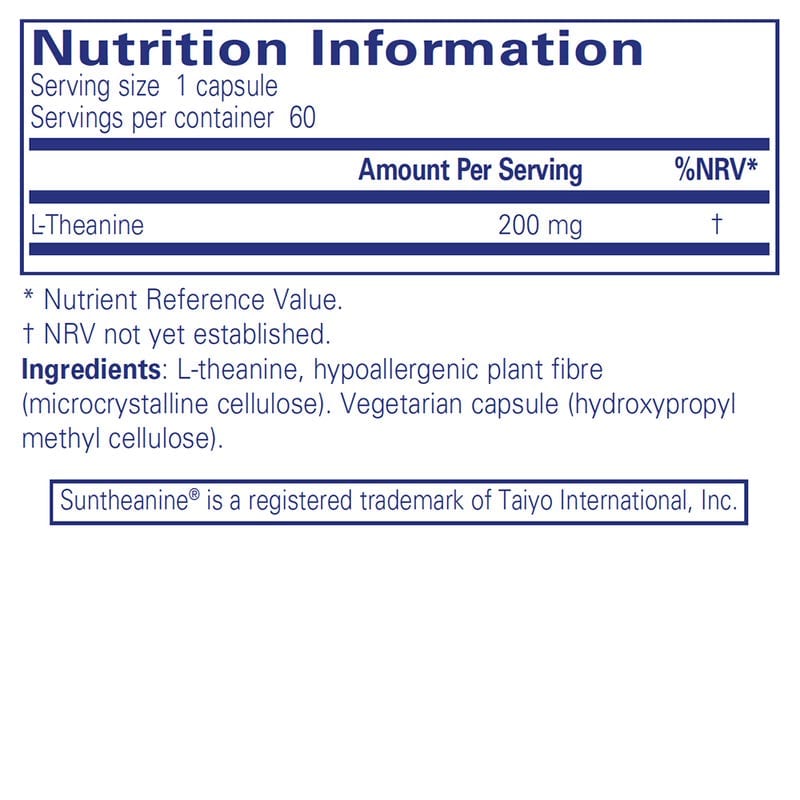 L -theanine 200mg 60 VCAPS - Pure Encapsulations