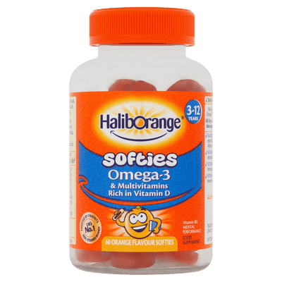 Haliborange Kids Omega-3 & Multivitamin Orange Softies Pack of 60 - welzo