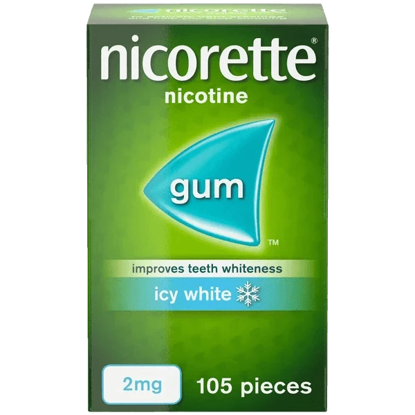 Nicorette Icy White Gum Nicotine (Stop Smoking Aid) - welzo