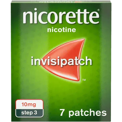 Nicorette Step 3 Invisi 10mg Patch, 7 Nicotine Patches (Stop Smoking Aid) - welzo