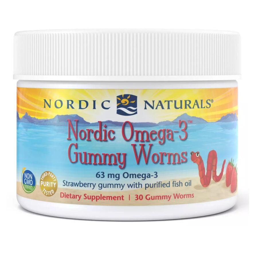 Nordic Omega-3 (Strawberry) 30 Gummy Worms - Nordic Naturals - welzo