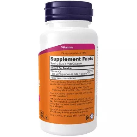 Τώρα τα τρόφιμα mk7 βιταμίνη k2 100 mcg