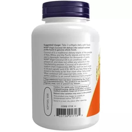Now Foods Virgin Coconutoil 1000 mg 120 Softgels