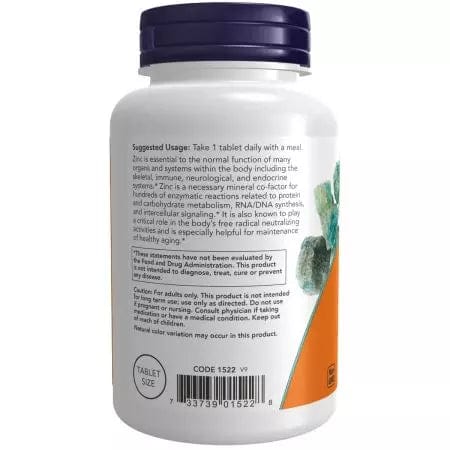 Ahora Foods Suplemento de gluconato de zinc 50 mg