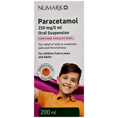 Numark Paracetamol 250mg/5ml Oral Suspension 200ml - welzo