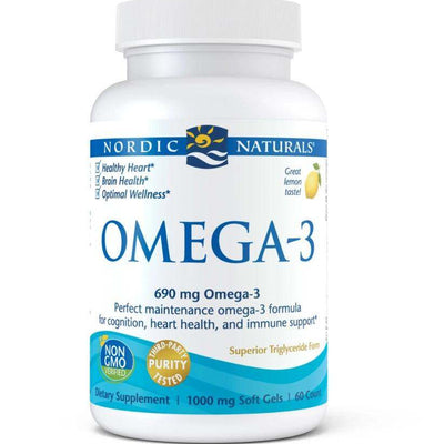 Omega-3 (Lemon) 60 Soft Gels - Nordic Naturals - welzo