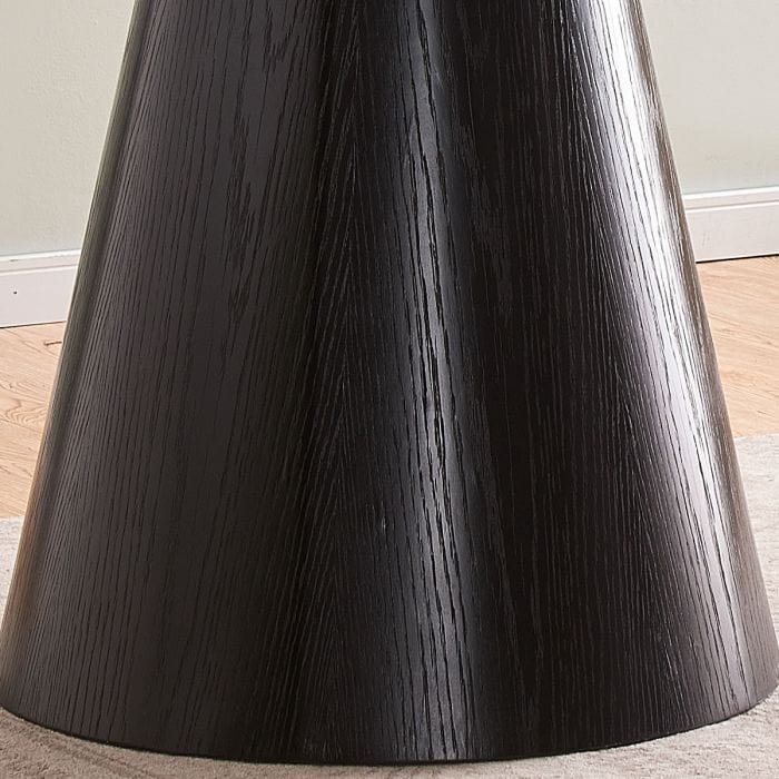 Sombra Round Black Eetting Table - 120 cm, gecanneleerd houtkorreleffect, gewogen basis (kopie)