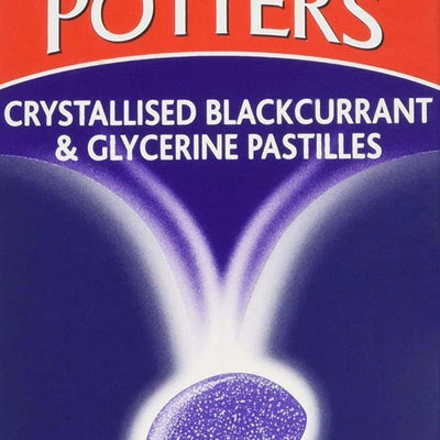 Potters Pastilles Blackcurrant & Glycerine Crystallised 45g - welzo