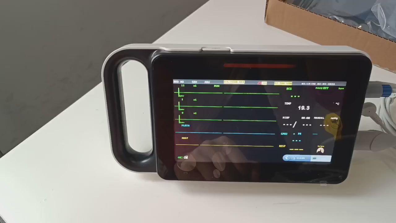 ECG Patient Monitor 7-Inch Touch Screen Portable 6-Parameter