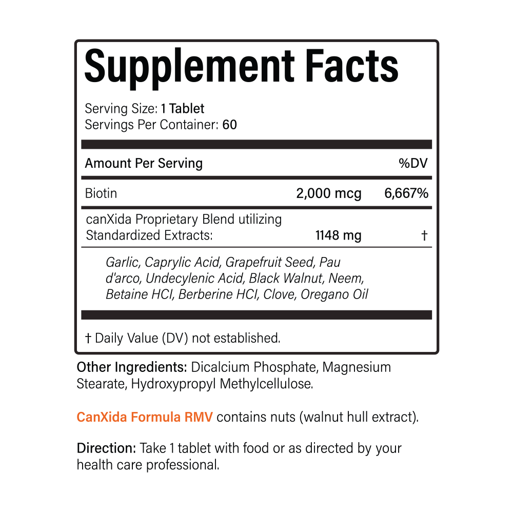 Canxida formula rmv, почистване (отстранете) - 60 таблетки