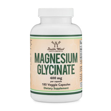 Double Wood Magnesium Glycinate - 180 x 400 mg capsules - Welzo