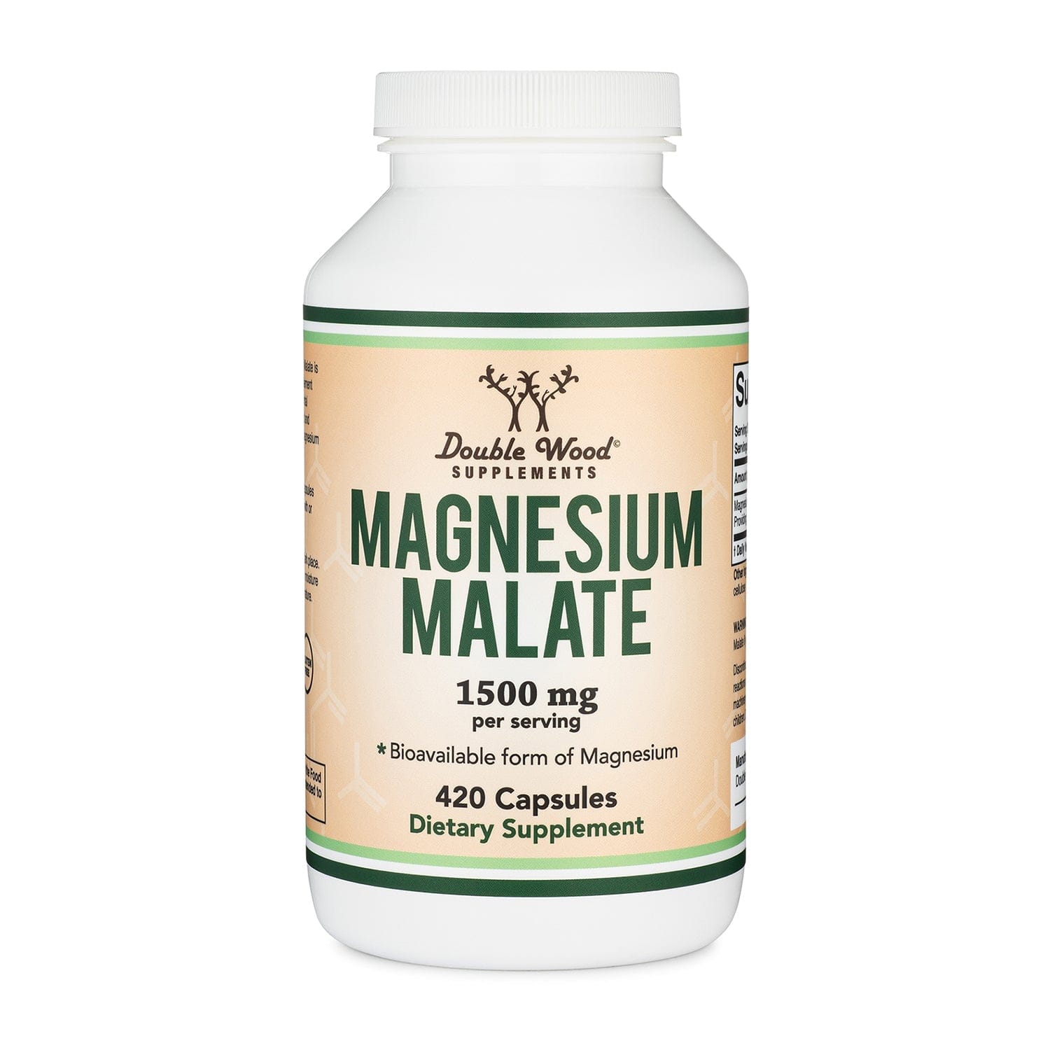 Double Wood Magnesium Malate - 420 x 500 mg capsules - Welzo