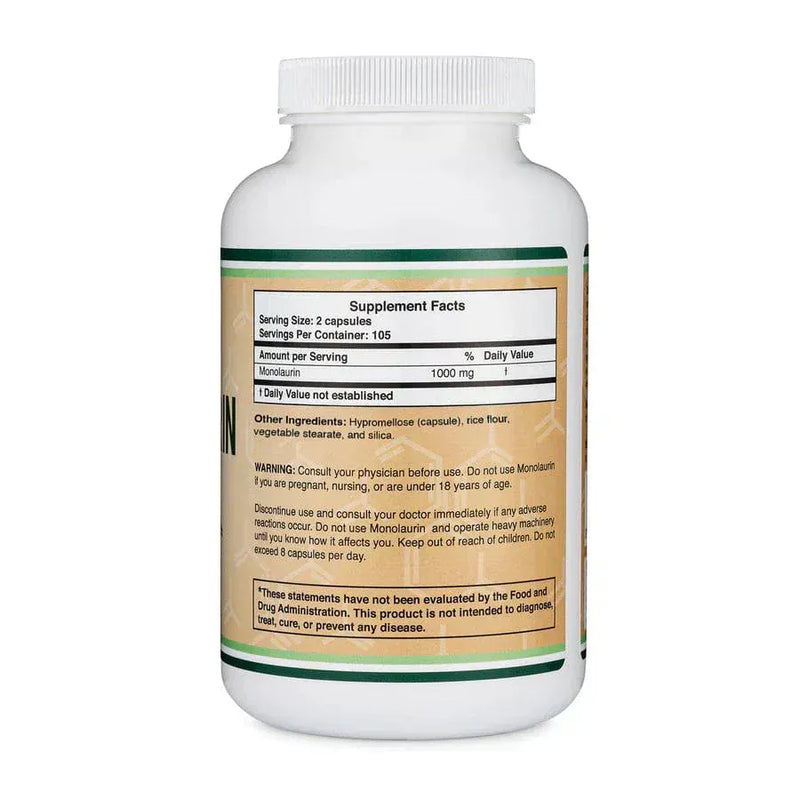 Monolaurina de madera doble - 210 x 500 mg de cápsulas