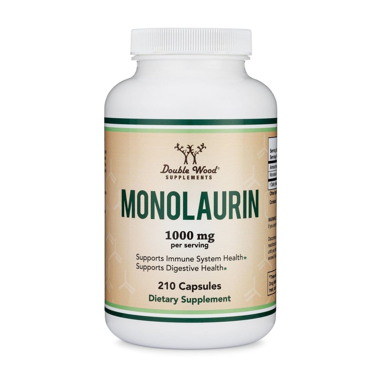 Double Wood Monolaurin - 210 x 500 mg capsules - Welzo