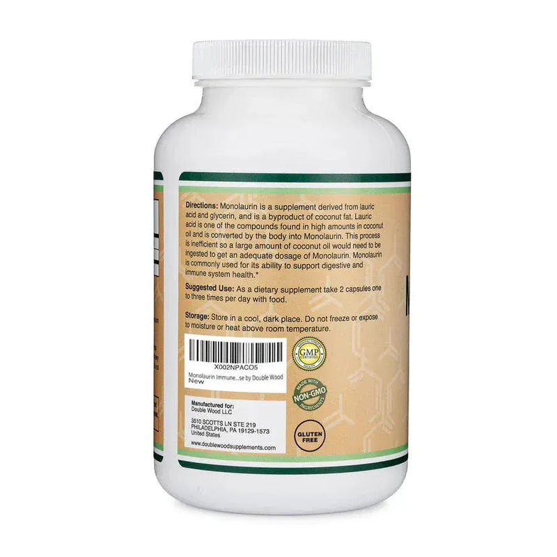 Monolaurina de madera doble - 210 x 500 mg de cápsulas