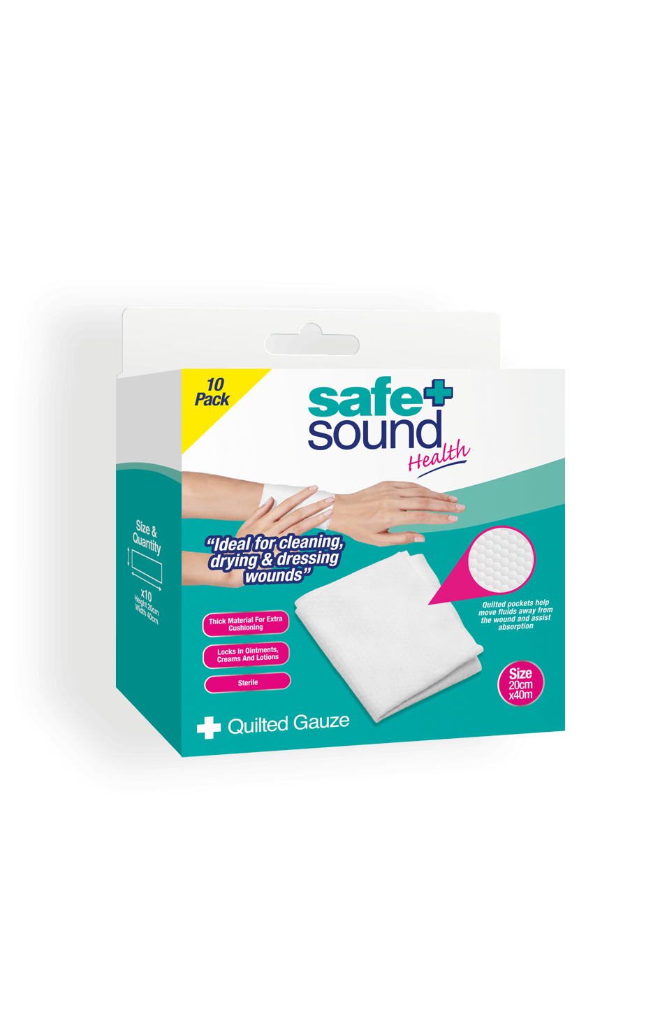 Safe & Sound Quilted Gauze Pads Pack of 10 - welzo