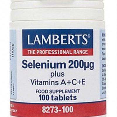 Selenium 200 mcg plus A+C+E, 100 tabs - Lamberts - welzo