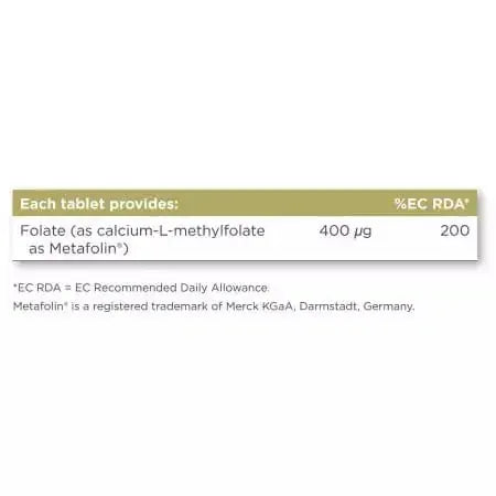 Солгар фолат (като метафолин) 400 ug таблетки