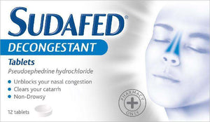 Sudafed decongestant 12 tablets - welzo