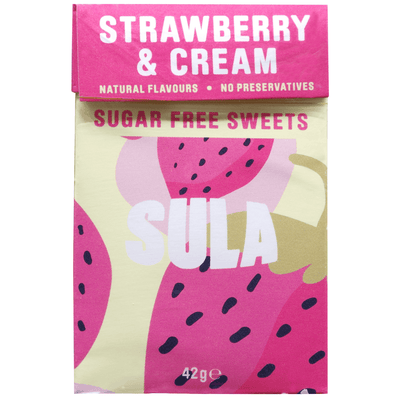 Sula Sugar Free Sweets Strawberry & Cream 42g - welzo