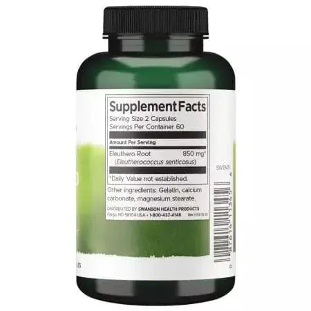 Swanson Eleuthero Root 425mg 120 Capsules