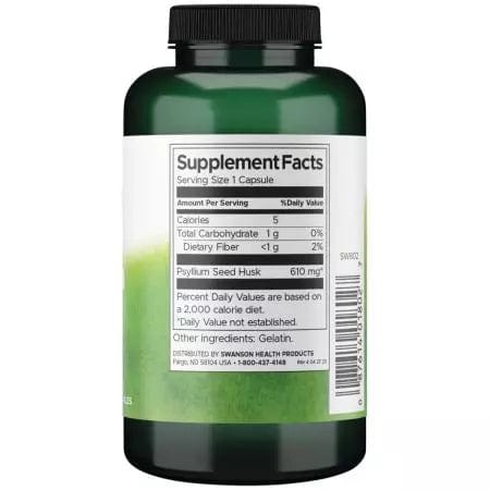 Coupes de psyllium de Swanson 610 mg