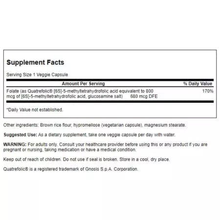 Swanson Ultra Folate 680mcg 30 Veggie Capsules