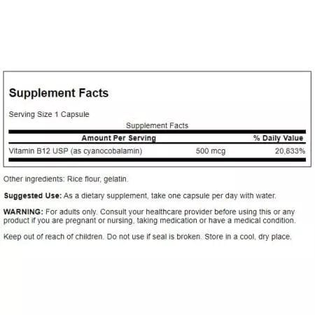 Vitamine Swanson B12 500mcg