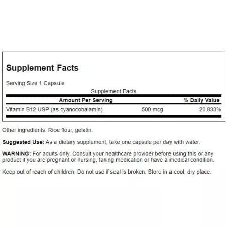 Swanson Vitamina B12 500mcg