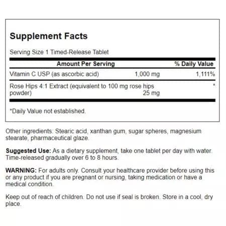 Swanson Vitamin C με τριαντάφυλλα γοφούς TimedRelease - 250 δισκία