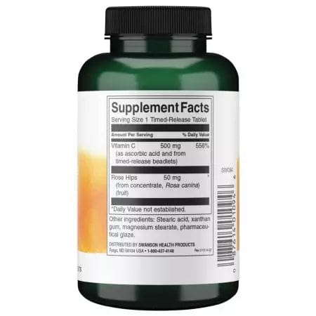 Swanson Vitamin C με τριαντάφυλλα γοφούς TimedRelease - 250 δισκία