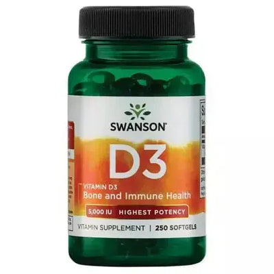 Swanson Vitamin D3 Highest Potency 5,000 IU (125 mcg) 250 Softgels