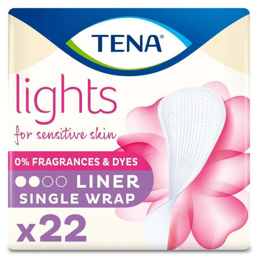 TENA Lights Liner Individually Wrapped Pack of 22 - welzo