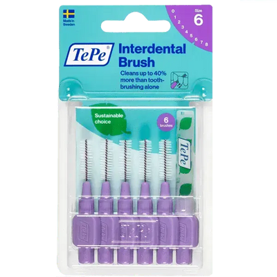 Tepe Interdental Brushes Purple 1.1mm Pack of 6 - welzo