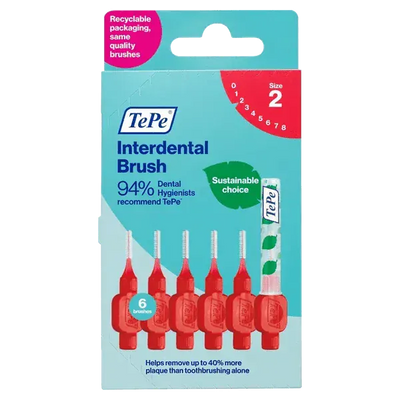 Tepe Interdental Brushes Red 0.5mm Pack of 6 - welzo