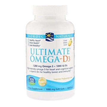 Ultimate Omega D3 (Lemon) 60 Soft Gels - Nordic Naturals - welzo