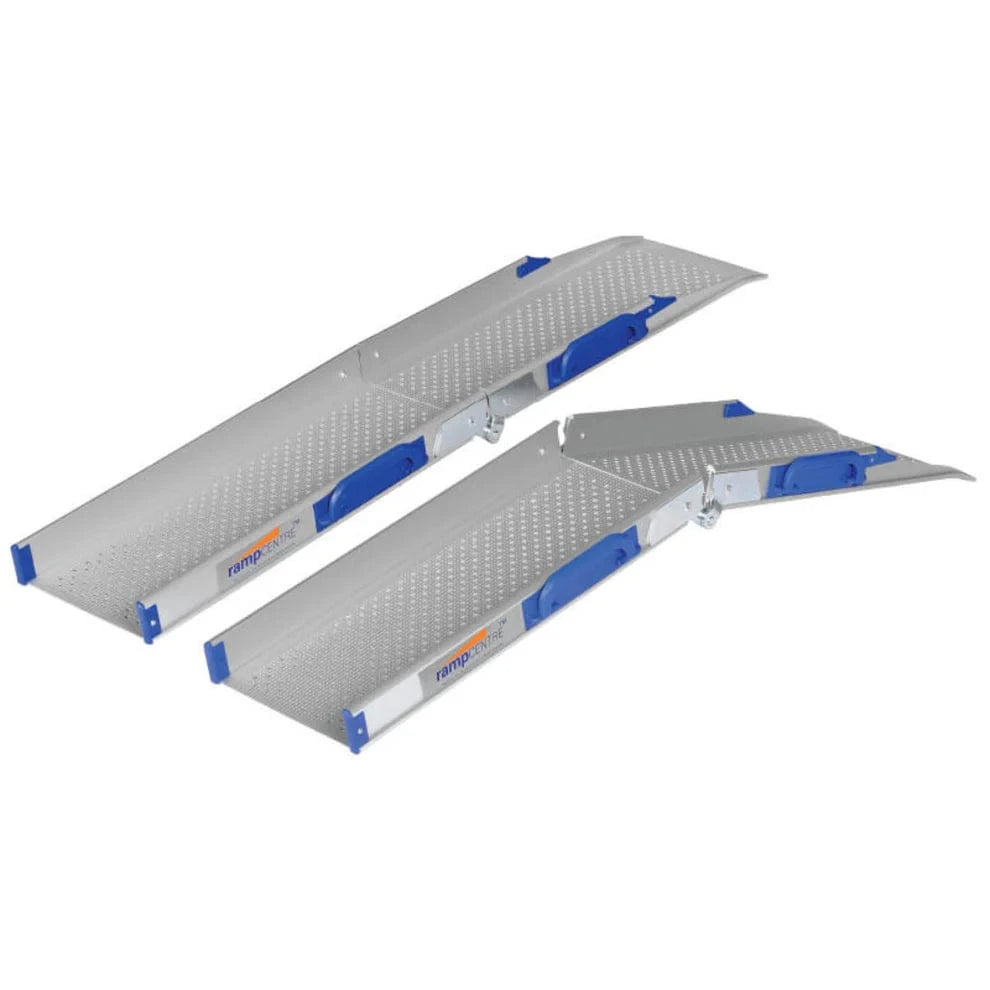 Ultraliwa składana rampa kanału - przenośne aluminiowe rampy dla wózków inwalidzkich i skuterów mobilnych (110 cm - 200 cm)