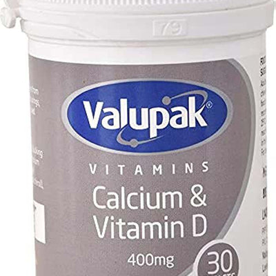 Valupak Calcium With Vitamin D Tablets 400mg Pack of 30 - welzo