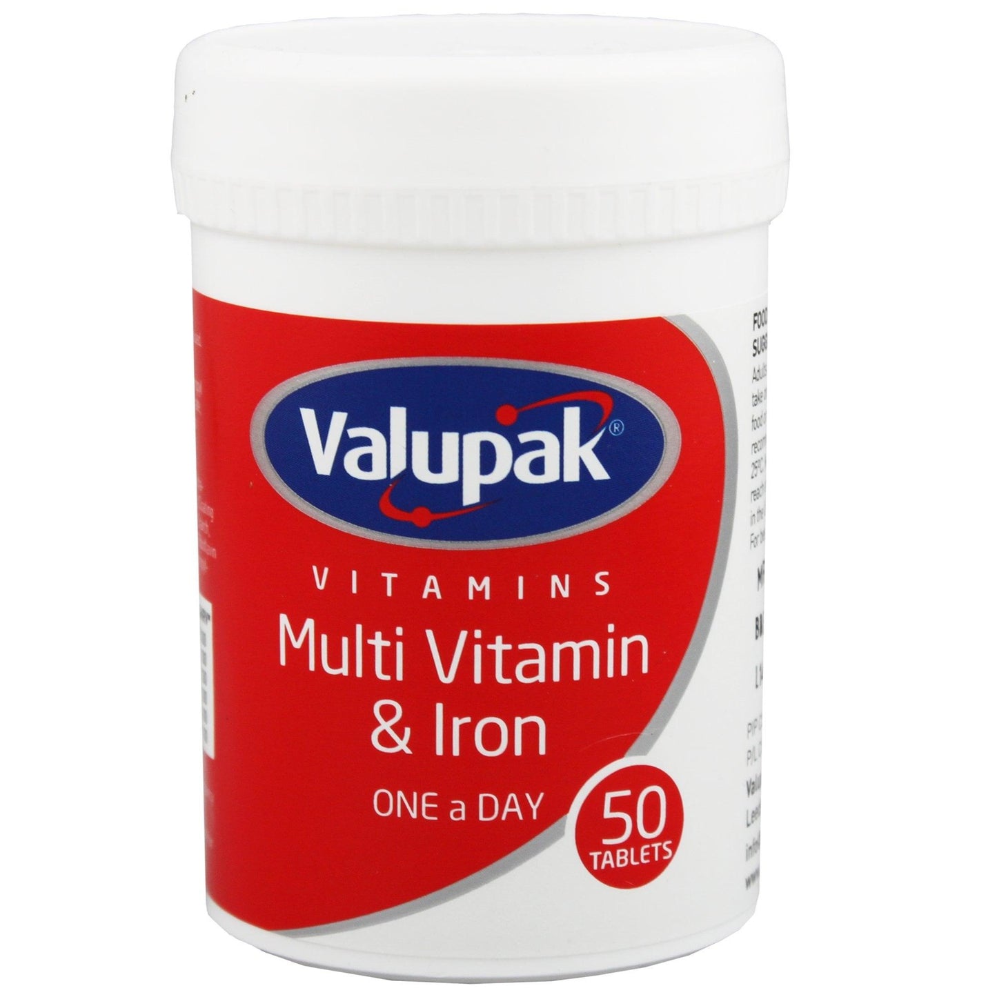 Valupak Multivitamin & Iron Tablets Pack of 50 - welzo