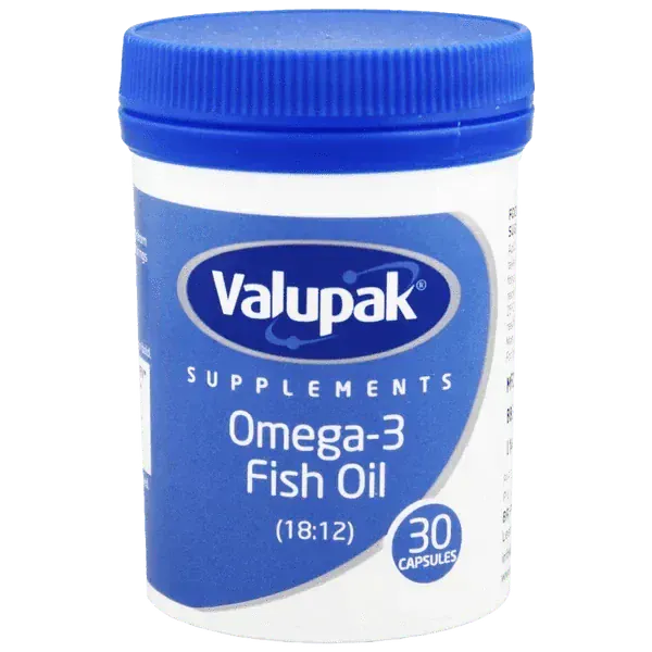 Valupak Omega 3 Fish Oils Capsules 1000mg Pack of 30 - welzo