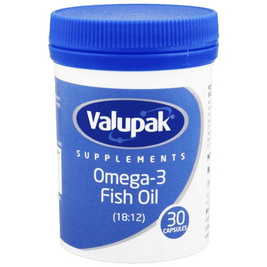 Valupak Omega 3 Fish Oils Capsules 1000mg Pack of 30 - welzo