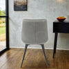4x Velvita Gray Luxury Velvet met zwarte benen eetkamerstoelen