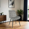 4x Velvita Gray Luxury Velvet met zwarte benen eetkamerstoelen