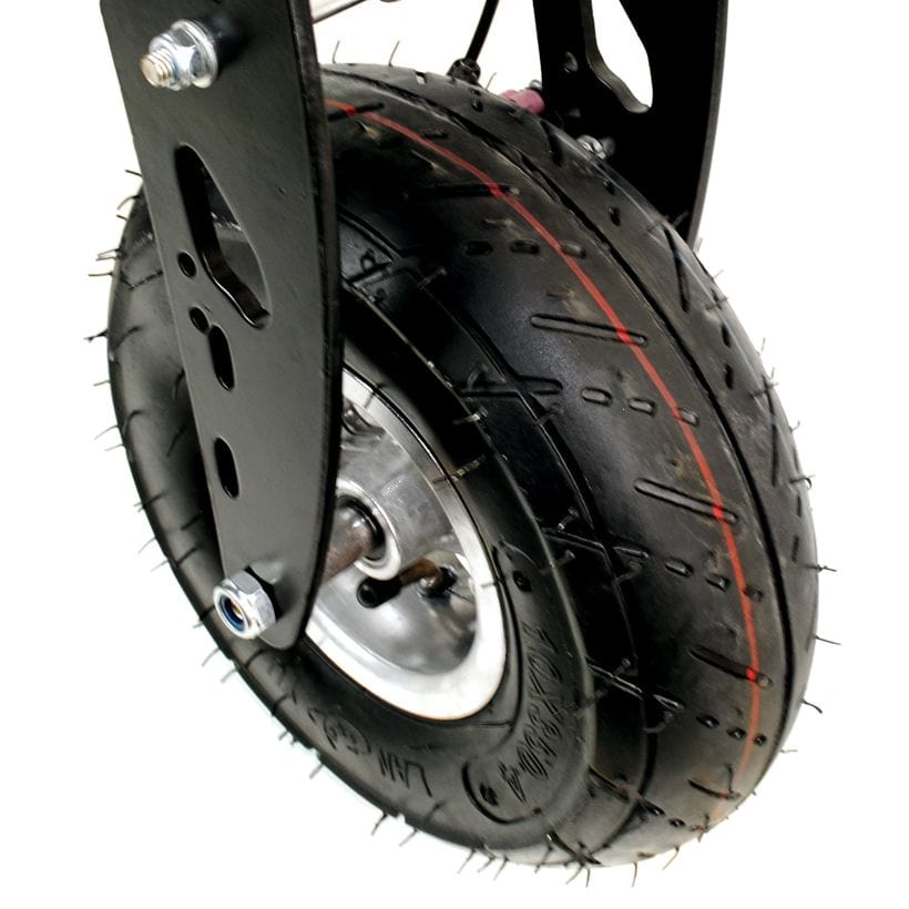 Electric Scooter Escooter 800W със окачване, подвижна седалка и 10 "гуми - 36V батерия, верижно задвижване, 33 км обхват