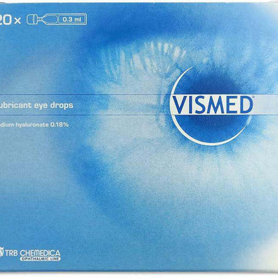 Vismed Lubricant Eye Drops 0.18% 0.3ml Pack of 20 - welzo