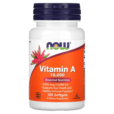 Vitamin A, 10,000 IU, 100 Softgels - NOW Foods - welzo
