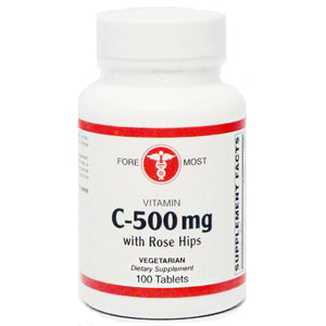 Vitamin C-500 with Rose Hips 100 Tablets - Holistic Health - welzo