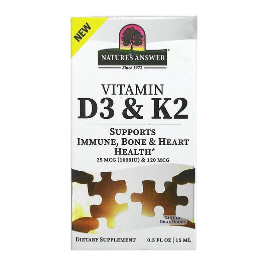 Vitamin D3 & K2, 15 ml - Nature's Answer - welzo