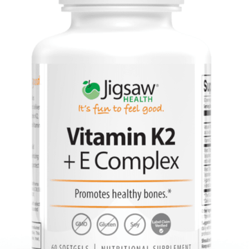 Vitamin K2 + E Complex (60 softgels) - Jigsaw Health - welzo